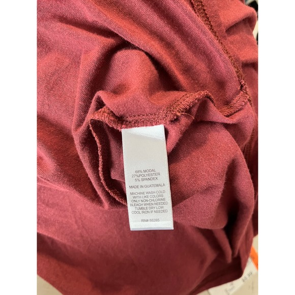 Express One Eleven Top Long Sleeve Maroon Strappy Neckline Womens M - Picture 5 of 5